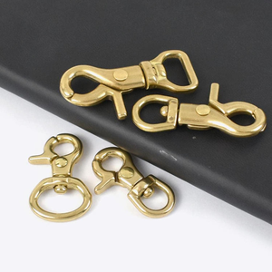 Klip Lobster Putar Kuningan Soulwin untuk Kalung Anjing dengan Pengait Tas dan Gesper Pengunci SWLB020 Lapisan Antioksidasi 1 # -8 # - Product Image 3