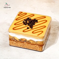 Contenants en plastique transparents, durables et recyclables, de forme carrée, pour mousse, tiramisu et desserts, vente en gros