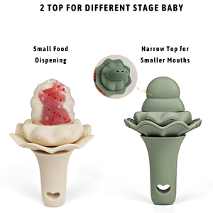 BPA FREE Silicone bé tươi Rau Trái Cây trung chuyển Núm vú 2 trong 1 Rattle đồ chơi - Product Image 3