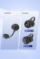 Connecteur femelle Micro USB à montage sur panneau, étanche IP67, avec capuchon de protection