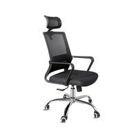 Chaise de bureau exécutive moderne et réglable en maille avec support ergonomique et base à cinq branches pour usage domestique et professionnel