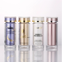 Vente en gros de bouteilles de capsules en plastique double couche transparentes de 90ml pour l'emballage de médicaments et de pilules