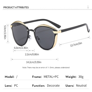 แว่นกันแดดทรงแคทอายกรอบโลหะเต็มรูปแบบแฟชั่นใหม่ปี 2025 สำหรับผู้หญิง ขายดี ทนทาน ทันสมัย กรอบแว่นกันรังสียูวี 400 เลนส์มิเรอร์ สินค้าจากโรงงาน - Product Image 2