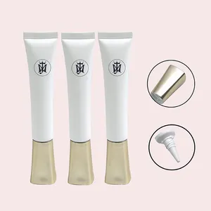 Tabung plastik tutup persegi 30ml & 50ml dengan nosel panjang untuk kemasan tabung Serum Krim Mata dan Foundation riasan cair