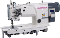 Machine à coudre industrielle à point noué à lit plat RONMACK RM-4422E-GUT avec moteur, coupe-fil automatique, alimentation composée et double aiguille