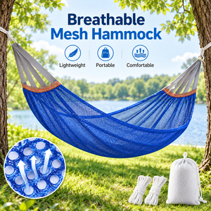 Hamaca de Tela de Poliéster Suave y Fresca para Exteriores, 260 cm de Largo, para 1 Persona, Capacidad de Peso de 500 Libras, Lavable, Estilo Casual, para Uso en Verano - Product Image 1