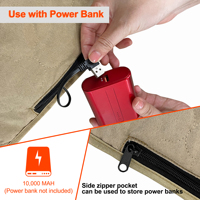 Doublure de sac de couchage chauffante USB en tissu suédé lavable Mydays Tech pour kits de survie d'urgence et tentes de toit