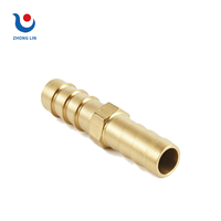 Raccord de tuyau en laiton droit à barbillon, raccord de raccordement et de réparation, et raccord de raccordement et de réduction à tête hexagonale basse pression pour plomberie et alimentation en eau