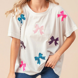 T-<span class=keywords><strong>shirt</strong></span> décontracté <span class=keywords><strong>à</strong></span> col rond et manches courtes pour femmes T-<span class=keywords><strong>shirt</strong></span> <span class=keywords><strong>à</strong></span> <span class=keywords><strong>paillettes</strong></span> <span class=keywords><strong>à</strong></span> <span class=keywords><strong>paillettes</strong></span> pour l'été - Product Image 2