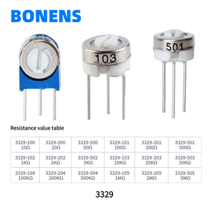 Potentiomètre de précision à simple tour 3329P, 0,5W, résistance réglable en émail de verre, réglage fin 10,5M - Product Image 2
