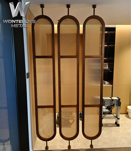 Paravent de <span class=keywords><strong>séparation</strong></span> de pièce moderne de luxe en métal doré découpé au laser, cloison en acier inoxydable pour <span class=keywords><strong>salon</strong></span>, chambre, hôtel, restaurant - Product Image 6