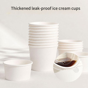 Gobelets à glace compostables écologiques avec logo personnalisé, revêtement PE, qualité alimentaire, à paroi simple, jetables, pour boissons et desserts, sucre - Product Image 4