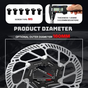 Premium A2 140mm 160mm 180mm 203mm flottante bici freno a disco rotore acciaio inox MTB Mountain Bike 6 bulloni - Product Image 5