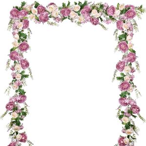 Artificial Flower Vine Rose Peony <b>Garland</b> for Wedding Arch Decoration Outdoor Event Party Floral Decor Hanging Silk Flowers - Product Image 4