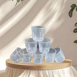 Laboratorium 10ml 25ml 50ml 100ml 150ml 250ml 500ml 1000ml lulus PP PVC PS gelas pengukur kelas makanan