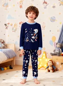 Ensemble de pyjama d'hiver pour garçons, dessin animé, manches longues, coton, lumineux dans le noir, imprimé doux, deux pièces, 3-9 ans, <span class=keywords><strong>taille</strong></span> DE 98-134 - Product Image 2