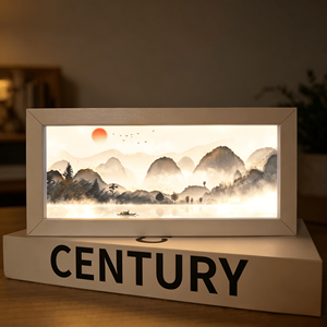 แผงไฟ LED ตกแต่งโต๊ะพร้อมภาพวาดหมึกฟอกสีสวยงามไฟกลางคืนสร้างบรรยากาศสำหรับในร่ม - Product Image 4