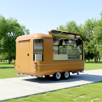 Food Truck, Remorque à café, Camion de vente ambulante, Fourgon de restauration, Remorque alimentaire vintage, avec cuisine entièrement équipée pour hot-dogs, snacks, boissons
