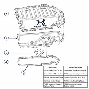 Bac à huile moteur MANER OE 06J103600AL 06J103600AK compatible avec Audi A3 Q3 VW Golf GTI Magotan CC Tiguan Skoda Yeti - Product Image 5