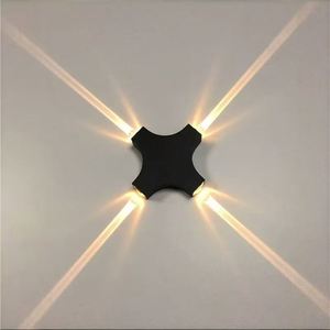 12W LED Cross <b>Star</b> <b>Light</b> Modern Outdoor Wall Lamp Stainless Steel Base Waterproof and Mildewproof for Wall Decoration - Product Image 3