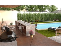 Cuisine extérieure modulaire résistante à l'humidité en acier inoxydable 304 avec barbecue à gaz et évier pour jardin, studio, loft, balcon, véranda