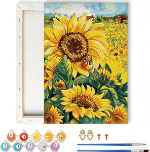 Pintura al Óleo de Girasoles por Números para Adultos, Kit de Arte Decorativo, Lienzo Impreso con Números, Decoración de Pared para el Hogar, Regalo - Product Image 5