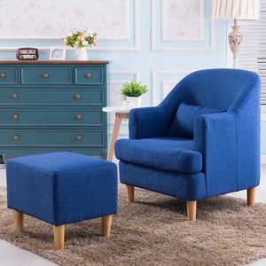 Ánh Sáng Sang Trọng Phong Cách Trẻ Em Sofa Ghế Vải Phòng Chờ Bọc Ghế bành Linen Cho Phòng Khách Với Chân Gỗ 2025 - Product Image 3