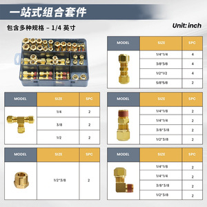 Copper Pipe Fitting <b>Adapter</b> 1/4 3/8 1/2 Inch High Pressure For Automotive Air Brake System - Product Image 1