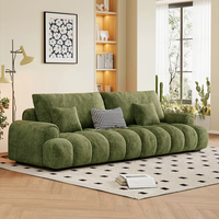 Canapé trois places en bois massif de style minimaliste italien pour petit appartement, design de luxe léger, forme droite, rembourrage en éponge