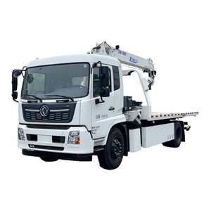 Grúa de plataforma plana Dongfeng 4x2 con grúa de brazo de 8 toneladas, camión de remolque de plataforma deslizante, el más vendido para rescate en carretera en el Sudeste Asiático - Product Image 1