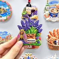 Aimants de réfrigérateur en résine 3D en gros, souvenirs de voyage français, motifs de monuments de Paris, Marseille, Provence pour les boutiques de cadeaux et l'affichage en magasin.