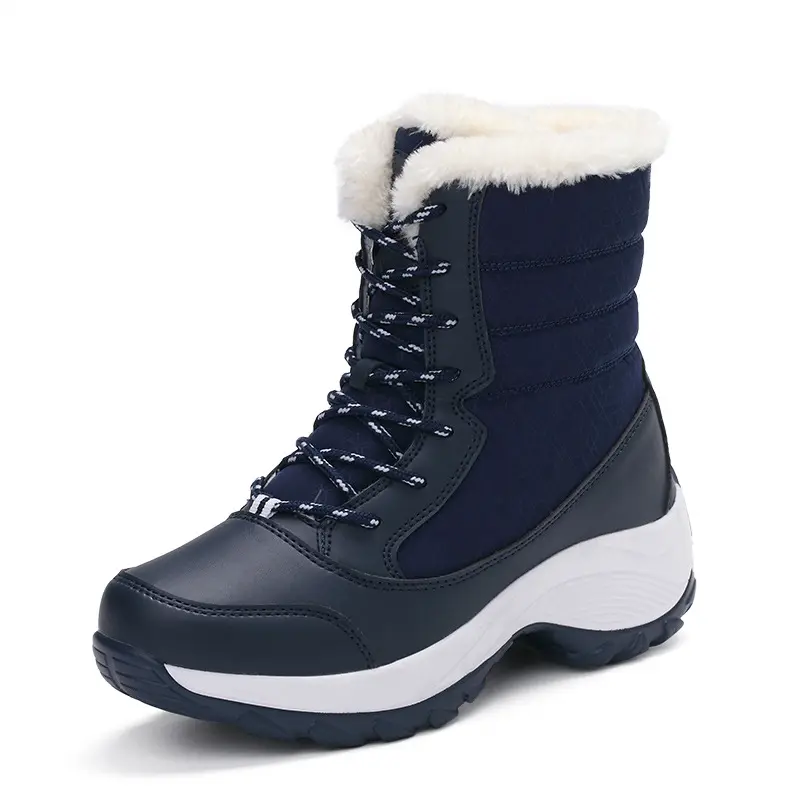 Big Size Available Women Winter Snow Boots Water Resistant Full Fur Lining Warm Boots for Girls and Boys