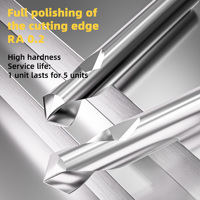 Foret de centrage à 2 cannelures pour aluminium, 60 °   90 °   120 ° Carbure de tungstène, OAL 50 mm, HRC50, pour centre d'usinage CNC