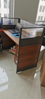 2025 Foshan cloison de bureau mur de verre mobilier de bureau poste de travail avec prise de courant et classeur 6 Preson