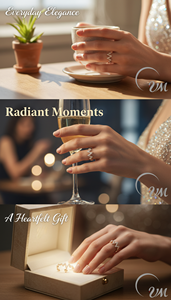 Anillo de Regalo para el Día de la Madre Unisex con Diseño de Corazón en Forma de V, Chapado en Oro Rosa de 18K, con Diamantes Incrustados, Certificado por NGTC, Serie CHIC - Product Image 4