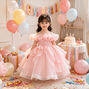 Abito da Cerimonia per Bambina con <span class=keywords><strong>Paillettes</strong></span> e Tulle, <span class=keywords><strong>Vestito</strong></span> da Battesimo, Abito da Damigella per Matrimonio, <span class=keywords><strong>Vestito</strong></span> da Principessa - Product Image 3