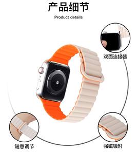 Compatibile con cinturini Apple Watch con connessione magnetica in silicone in due colori per Apple Watch 1-11 / Ultra 1-<span class=keywords><strong>3</strong></span> / SE <span class=keywords><strong>3</strong></span> - Product Image 5