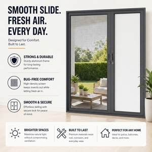 <span class=keywords><strong>Puerta</strong></span> <span class=keywords><strong>enrollable</strong></span> retráctil <span class=keywords><strong>horizontal</strong></span> 2 en 1 con <span class=keywords><strong>mosquitera</strong></span> y parasol, malla desmontable <span class=keywords><strong>para</strong></span> <span class=keywords><strong>puerta</strong></span> de patio con sombreado parcial o total. - Product Image 4