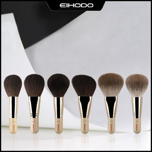 Juego de brochas de maquillaje Cangzhou, 6 piezas, brocha redonda de pelo animal para colorete, mango de madera, pelo natural, 49 mm - Product Image 4