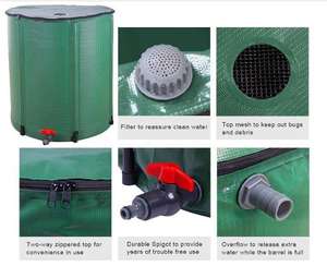 31 galones, 55 galones, jardín de grado alimenticio, plegable, flexible, portátil, Pvc, tanque de agua de lluvia - Product Image 4