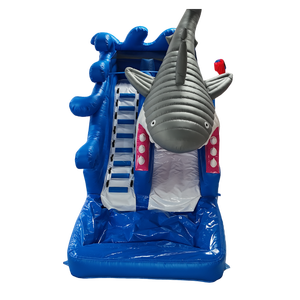 Château gonflable de toboggan aquatique de grande attaque de requin de taille adulte commerciale en gros comportant la piscine pour sauter et jouer - Product Image 2