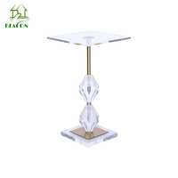 Table basse de luxe moderne personnalisée Mobilier de salon en argent Décoration intérieure Petites tables de service carrées en acrylique dorées pour la maison
