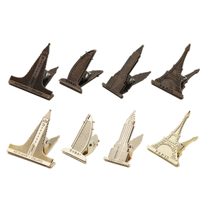 Vintage metallo Bulldog Clip legante lega di zinco libro titolare della pagina con edificio turistico tema per Journaling e ufficio nota prendendo - Product Image 5