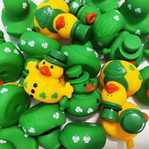 Irish St. Patrick's Day Style Children <b>Bath</b> Toy Rubber Yellow Duck Customize Colour Shape Good Quality Eco Friendly Safe - Product Image 2