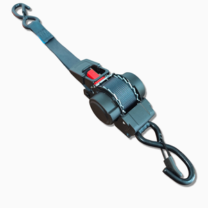 Sangle à cliquet automatique personnalisée rétractable 680 kg en polyester 25 mm pour moto avec crochets en S pour le <span class=keywords><strong>serrage</strong></span> <span class=keywords><strong>de</strong></span> cargaison - Product Image 4