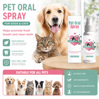 Spray Nettoyant Dentaire pour Animaux de Compagnie – Spray Buccal pour Chiens et Chats – Nettoyage, Haleine Fraîche, Soin Dentaire, Éliminateur de Mauvaise Haleine