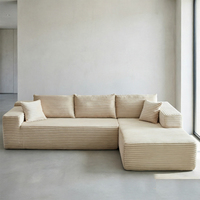 Ensemble de canapés modulaires sectionnels, emballage compressé, forme carrée avec chaise longue, aucun assemblage requis, Villa