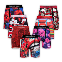 Shorts de boxe personnalisés 2026Factory, sous-vêtements imprimés pour hommes, sous-vêtements décontractés, shorts de boxe grande taille