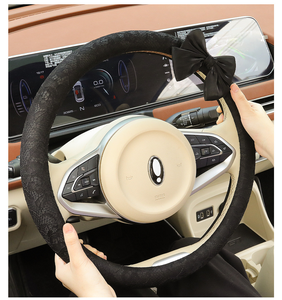 Housse de <span class=keywords><strong>volant</strong></span> élégante en dentelle avec nœud papillon, antidérapante, respirante, protection intérieure automobile, toucher doux - Product Image 2