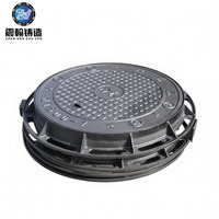 Couvercle de regard de drainage en fonte ductile rond, couvercle d'inspection des égouts souterrains, fabricant OEM
